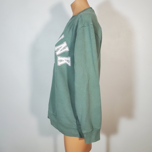 PINK Victorias Secret Blue Green Crew Neck Sweater - Picture 3 of 5